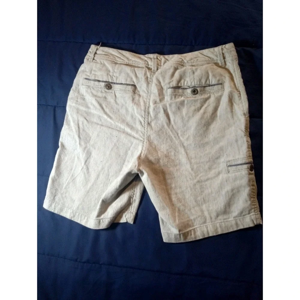 Carbon 2 Cobalt‎ Shorts Mens 30 Gray Linen Blend Chino 10